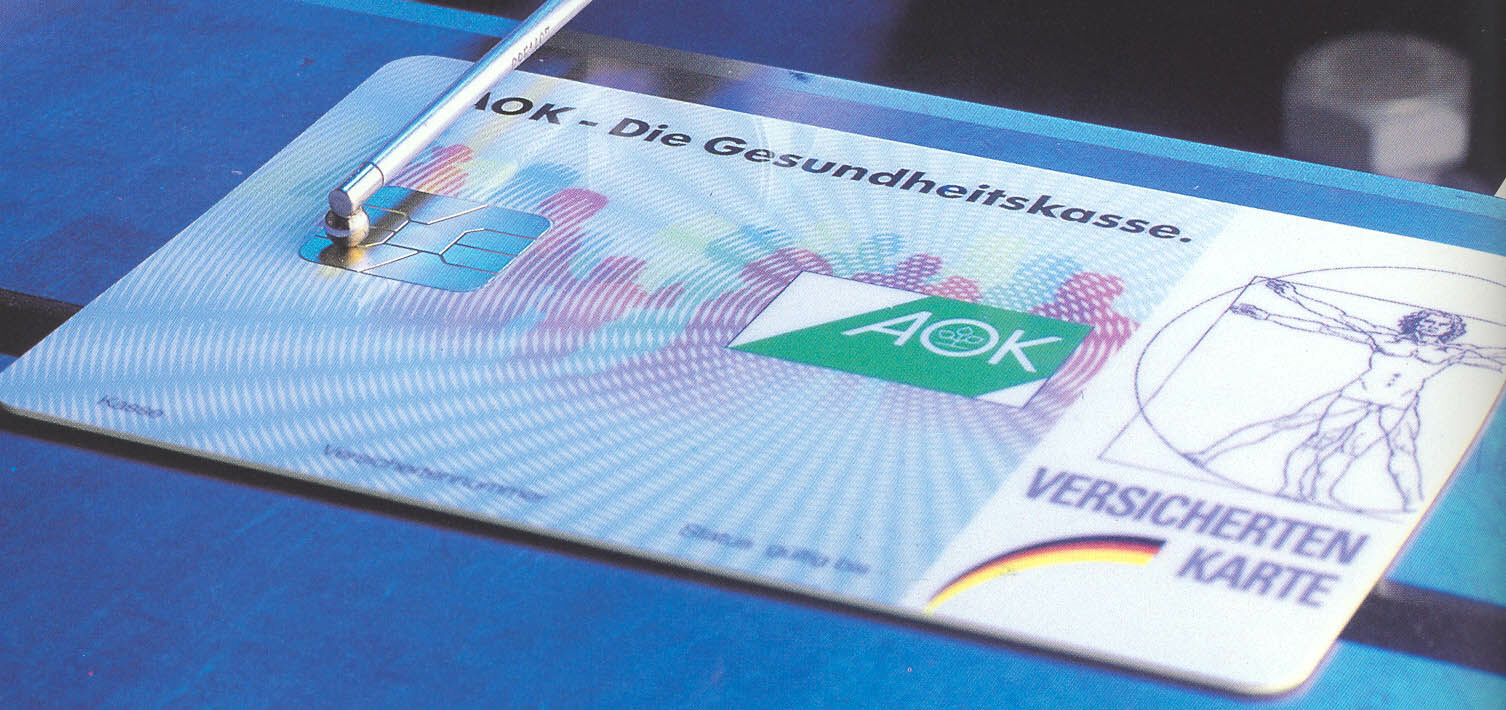 1994 mithilfe von RWTÜV-Expertise eingeführte elektronische Krankenversicherungskarte